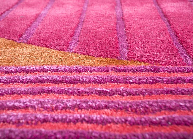 Wollteppich sonderform - 180 x 270 cm - rosa