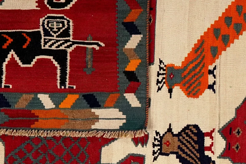 Kelim Gashgai Old · Handgewebt – Beige, 221x151 cm