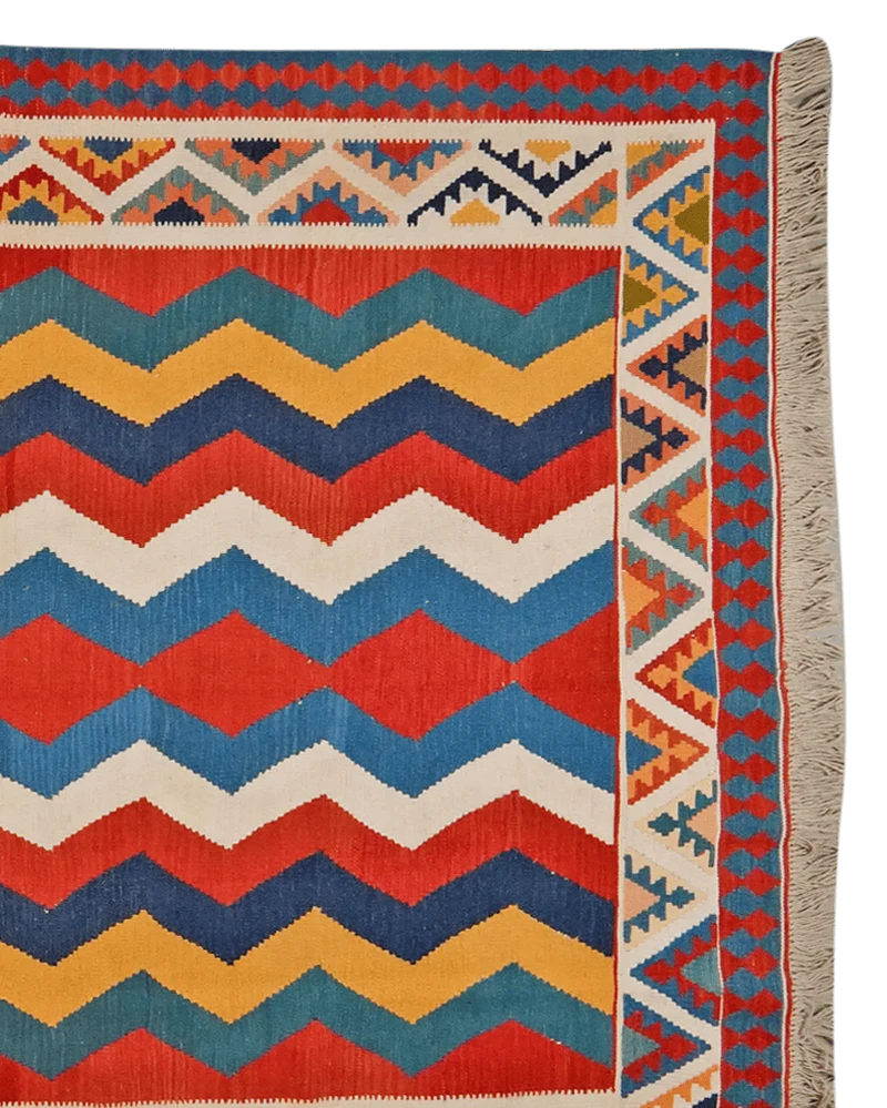 Kelim Gashgai · Handgewebt – Bunt, 585x206 cm