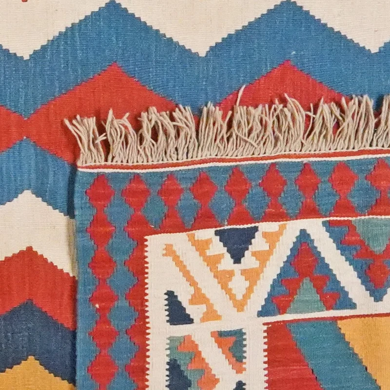 Kelim Gashgai · Handgewebt – Bunt, 585x206 cm