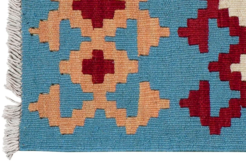 Kelim Gashgai · Handgewebt – Blau, 65x43 cm