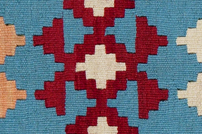 Kelim Gashgai · Handgewebt – Blau, 65x43 cm