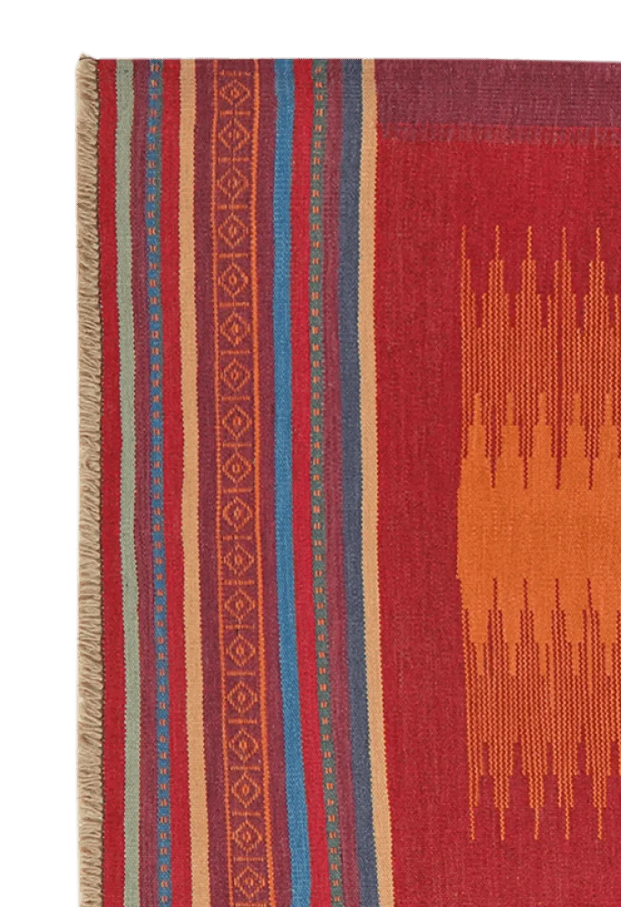 Kelim Gashgai · Handgewebt – Orange, 249x107 cm