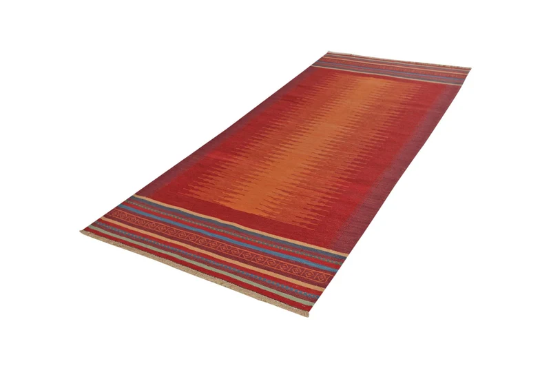 Kelim Gashgai · Handgewebt – Orange, 249x107 cm