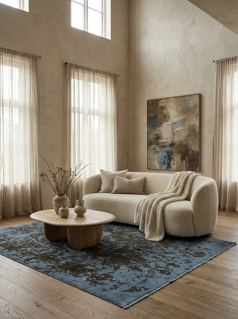 Vintage · Handgeknüpft – Blau, 263x184 cm