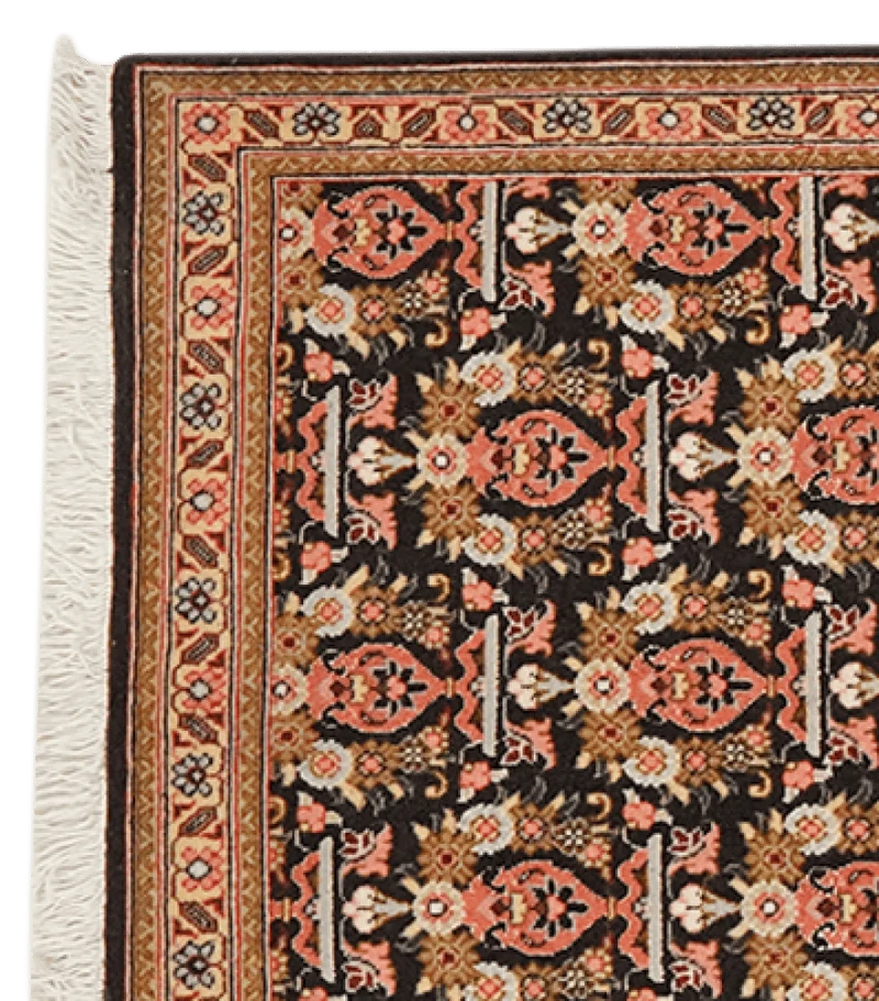 Tabriz 50 Raj · Handgeknüpft – Schwarz, 204x66 cm