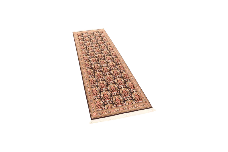 Tabriz 50 Raj · Handgeknüpft – Schwarz, 204x66 cm