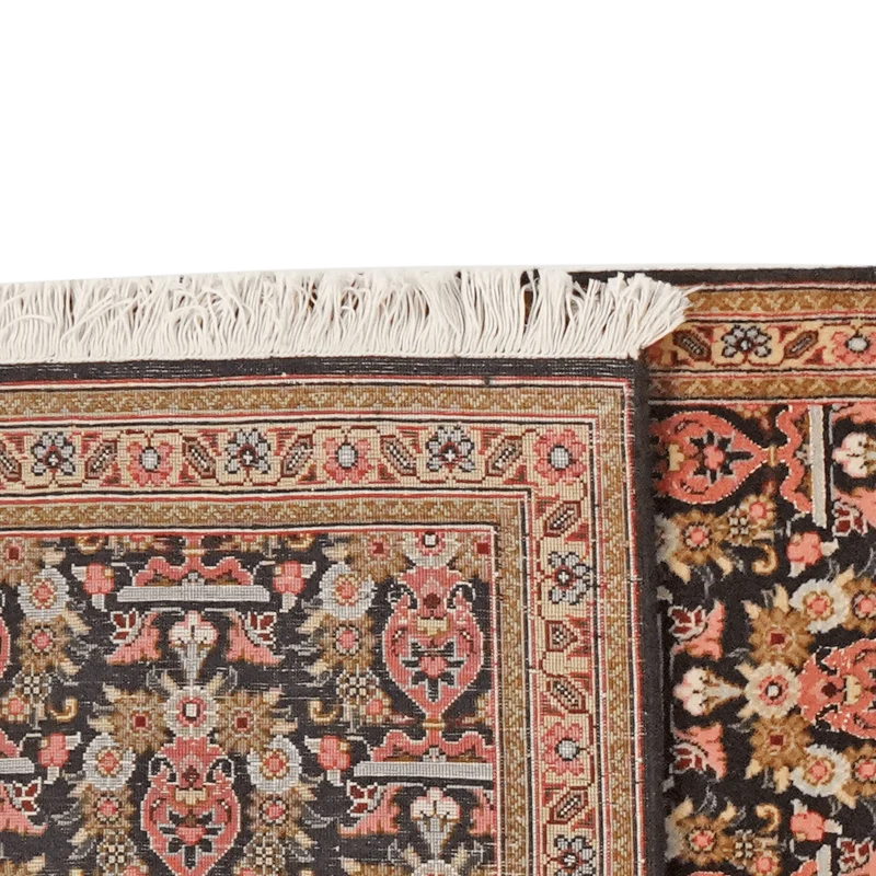 Tabriz 50 Raj · Handgeknüpft – Schwarz, 204x66 cm