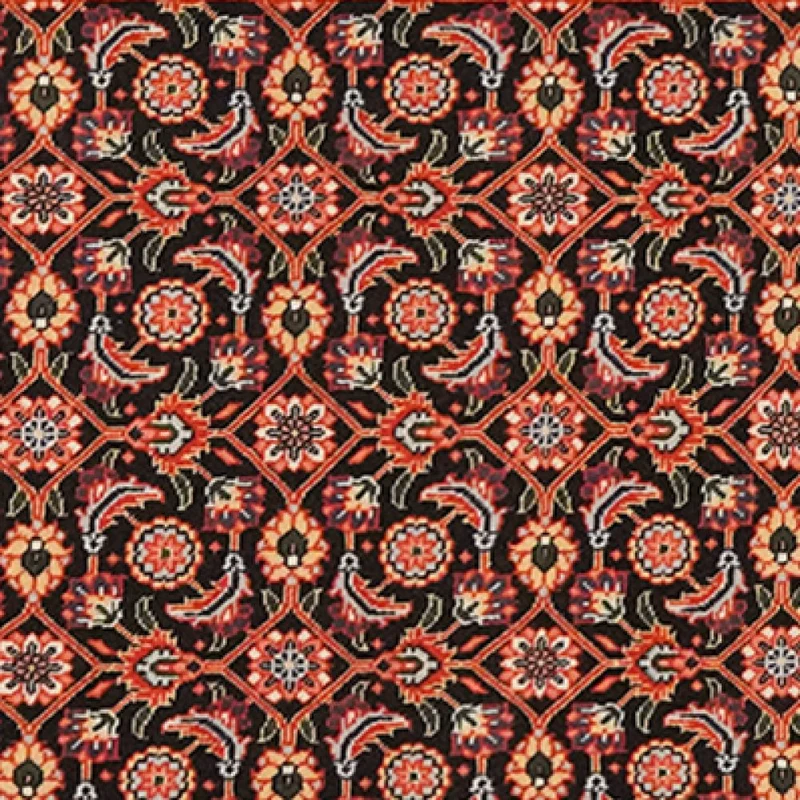 Tabriz 50 Raj · Handgeknüpft – Schwarz, 200x66 cm