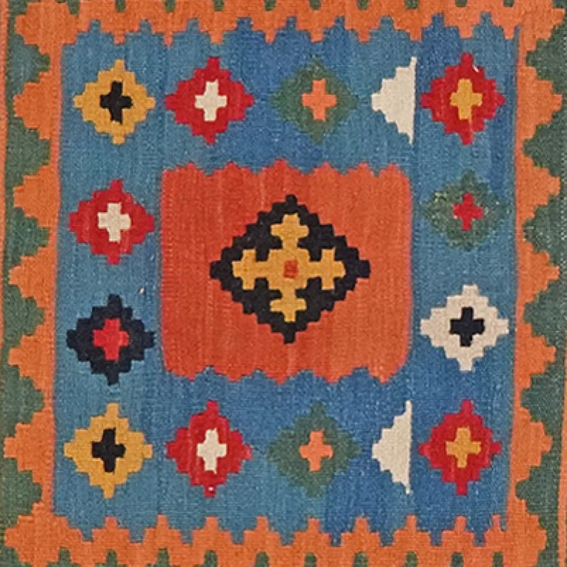 Kelim Gashgai · Handgewebt – Bunt, 306x53 cm