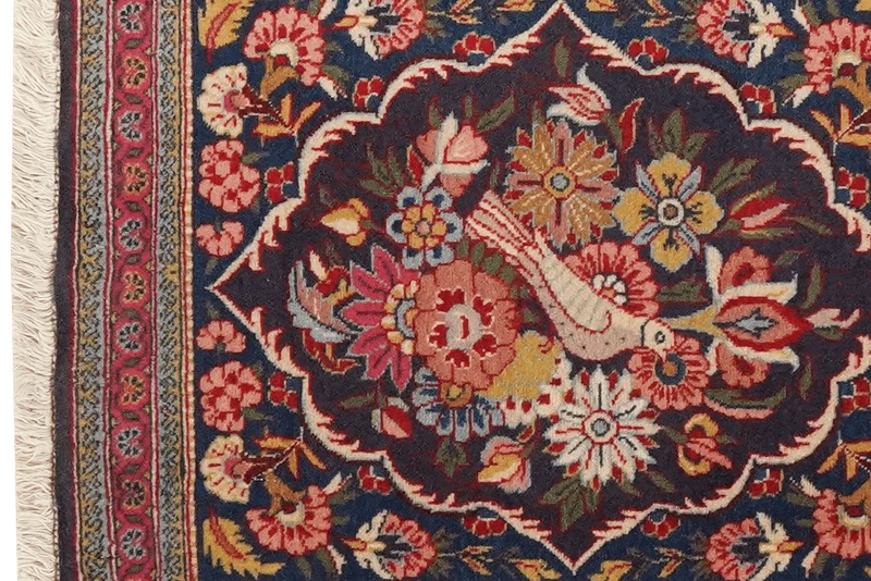 Kashan · Handgeknüpft – Blau, 50x44 cm