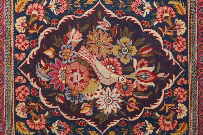 Kashan · Handgeknüpft – Blau, 50x44 cm