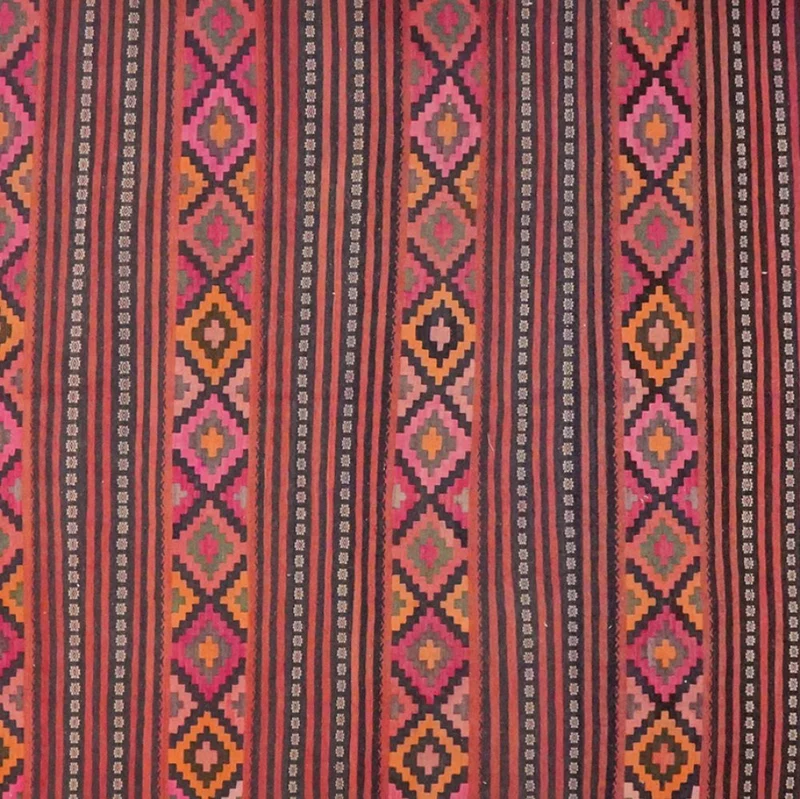 Kelim Kordi Old · Handgewebt – Rot, 390x170 cm