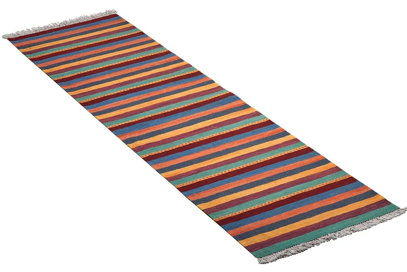 Kelim Gashgai · Handgewebt – Bunt, 204x66 cm