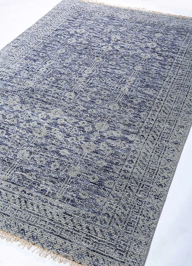 Wollteppich - 150 x 240 cm - blau