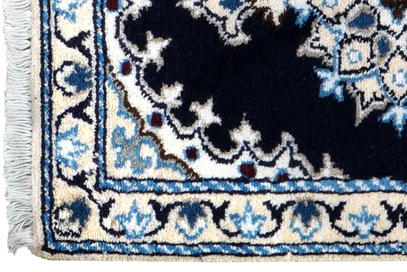 Nain 12La · Handgeknüpft – Blau, 59x39 cm