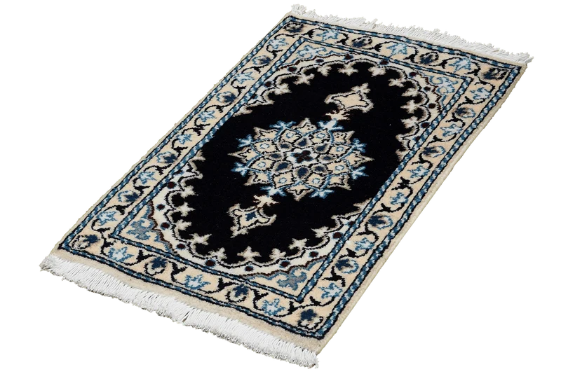 Nain 12La · Handgeknüpft – Blau, 59x39 cm