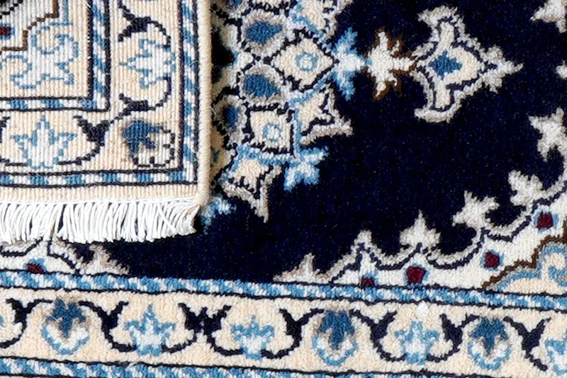 Nain 12La · Handgeknüpft – Blau, 59x39 cm