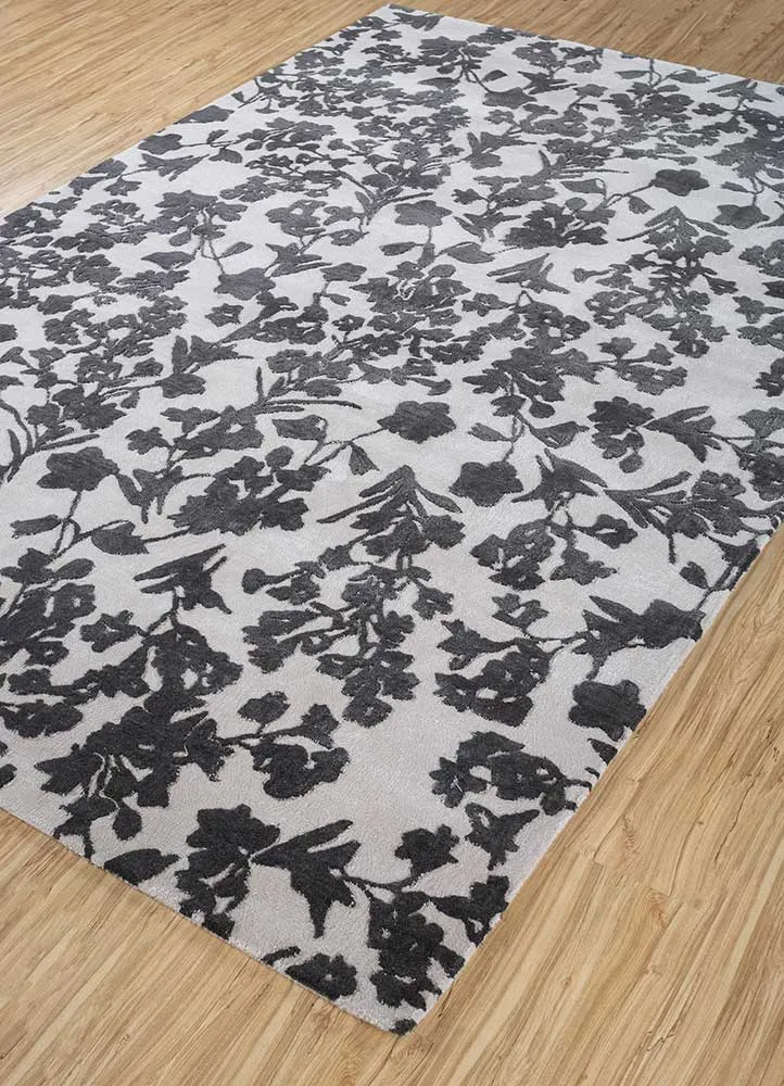 Wollteppich - 180 x 270 cm - schwarz-weiß