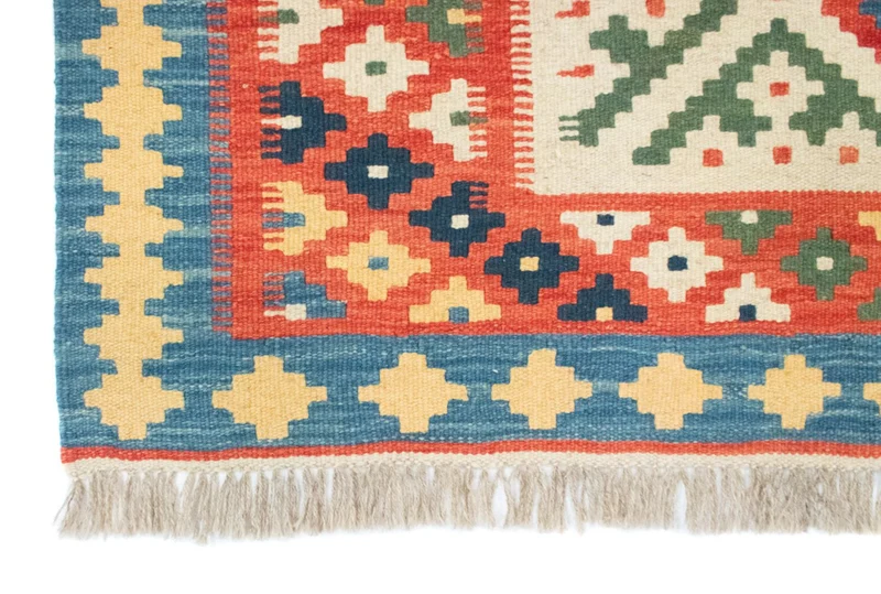 Kelim Teppich - Splash 153 x 202 cm - beige