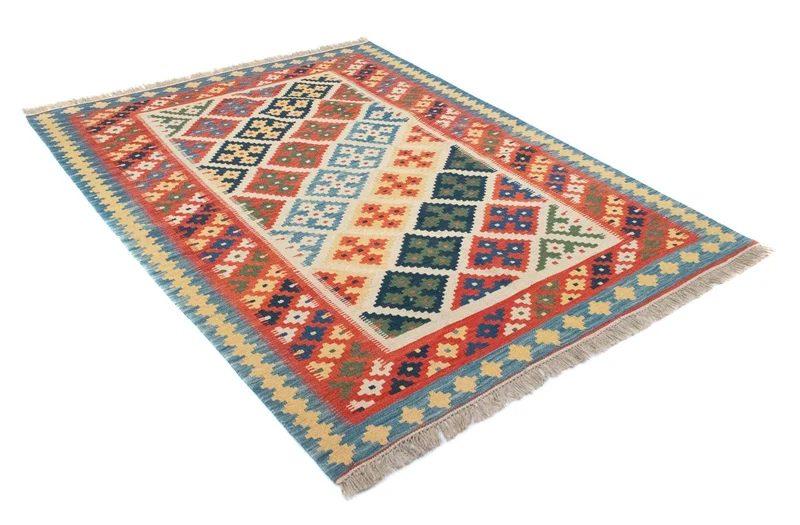Kelim Teppich - Splash 153 x 202 cm - beige