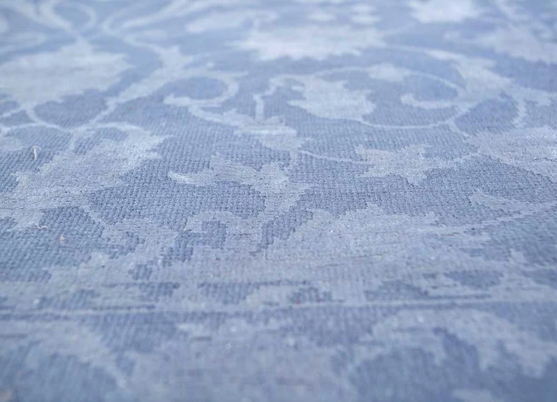 Wollteppich - 75 x 150 cm - seeblau