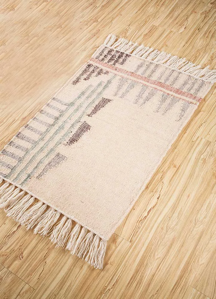 Wollteppich - 60 x 90 cm - beige