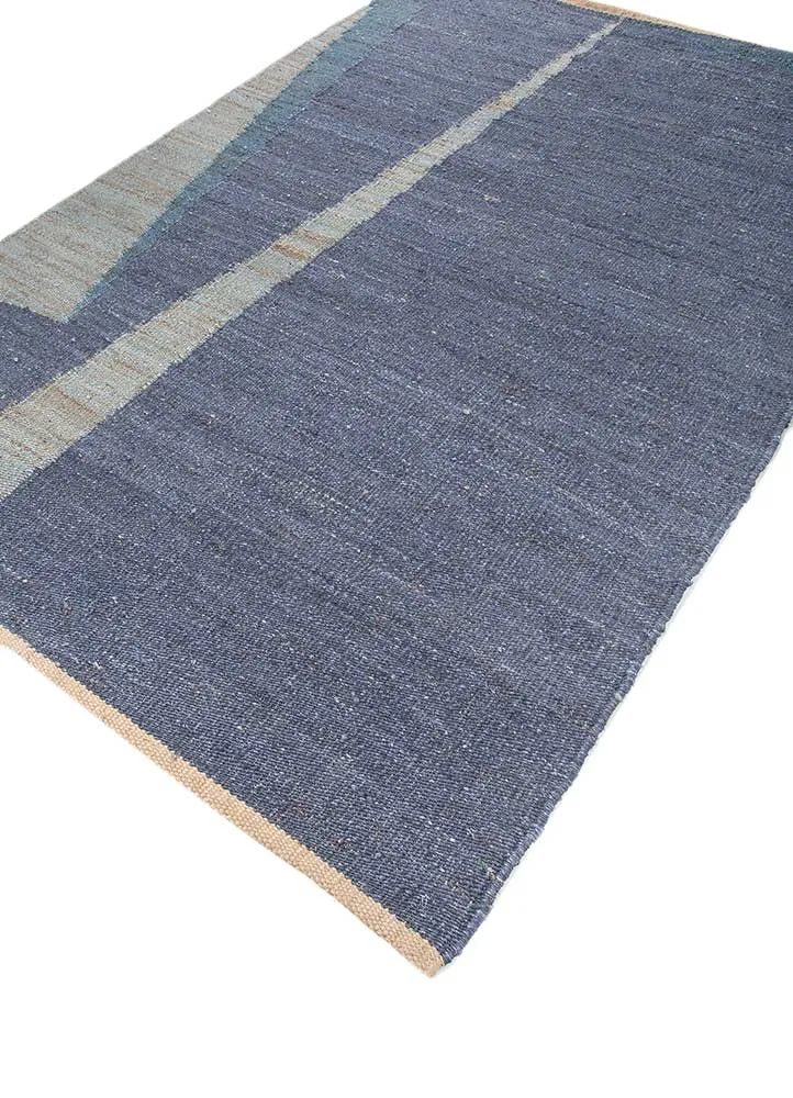 Juteteppich - 180 x 270 cm - seeblau