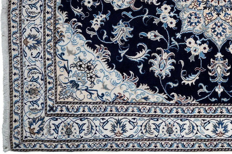 Nain 12La · Handgeknüpft – Blau, 235x165 cm