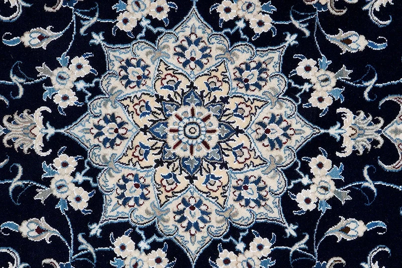 Nain 12La · Handgeknüpft – Blau, 235x165 cm
