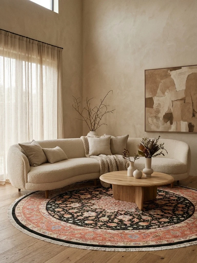 Tabriz Round · Handgeknüpft – Schwarz, 244x244 cm