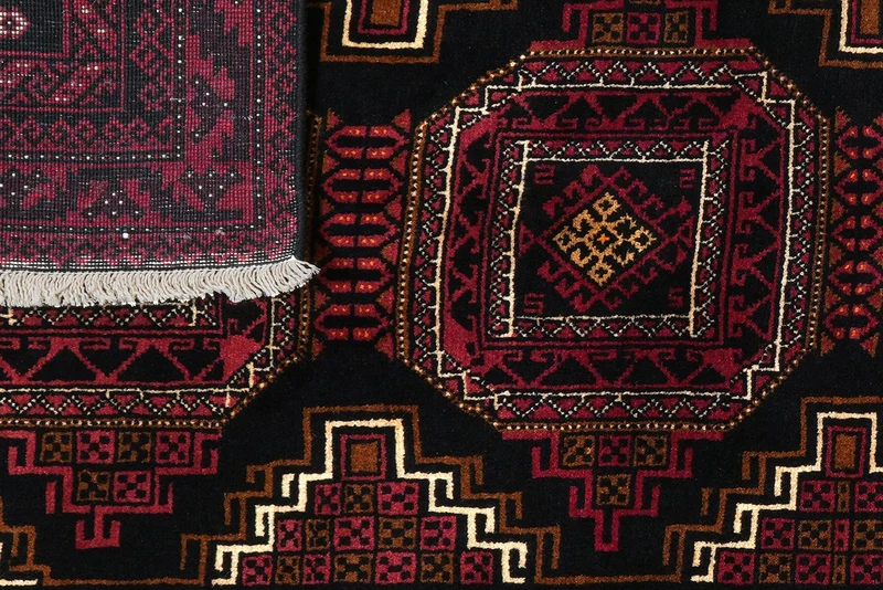 Belutch · Handgeknüpft – Schwarz, 204x102 cm