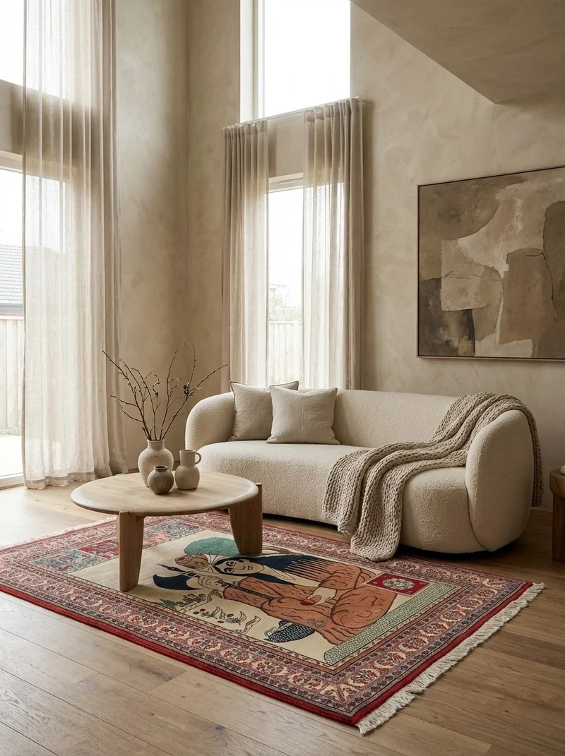 Sarough · Handgeknüpft – Beige, 202x134 cm