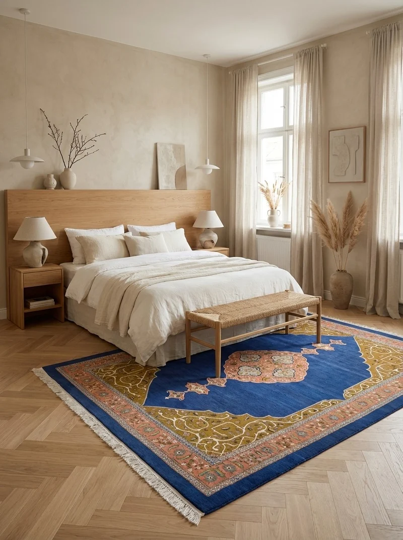Tabriz Old · Handgeknüpft – Blau, 344x249 cm