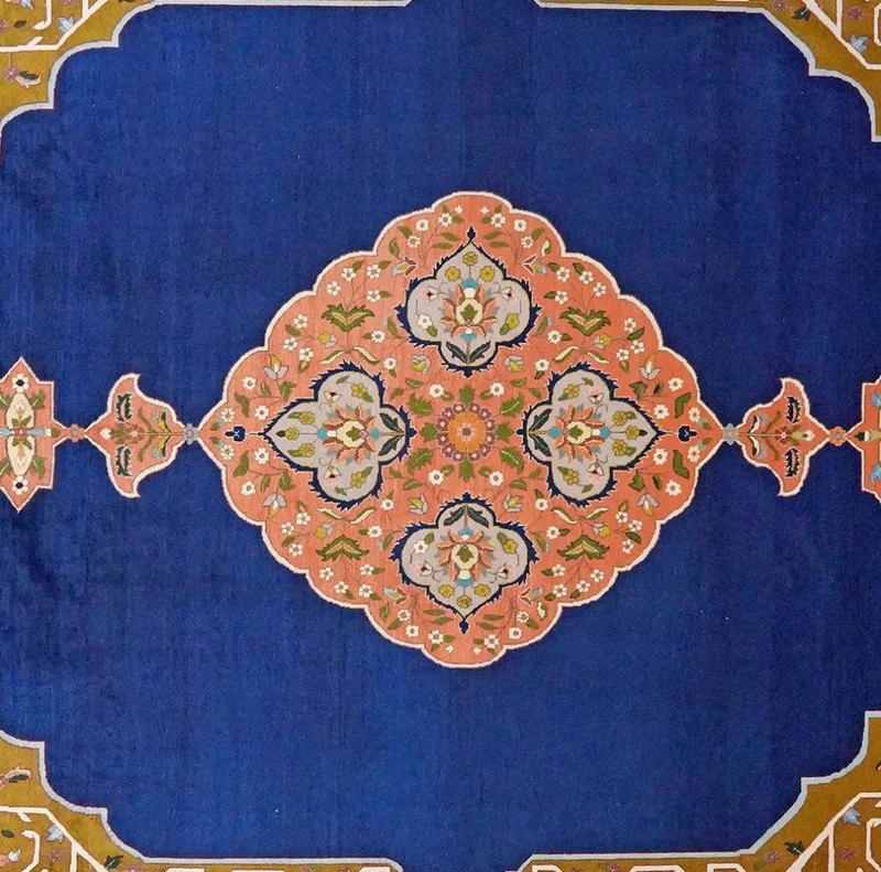 Tabriz Old · Handgeknüpft – Blau, 344x249 cm