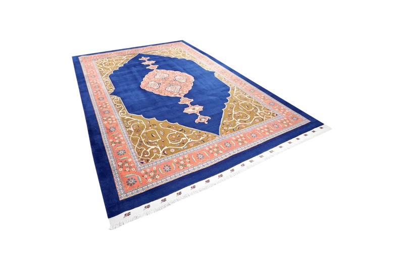 Tabriz Old · Handgeknüpft – Blau, 344x249 cm