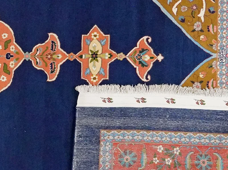 Tabriz Old · Handgeknüpft – Blau, 344x249 cm