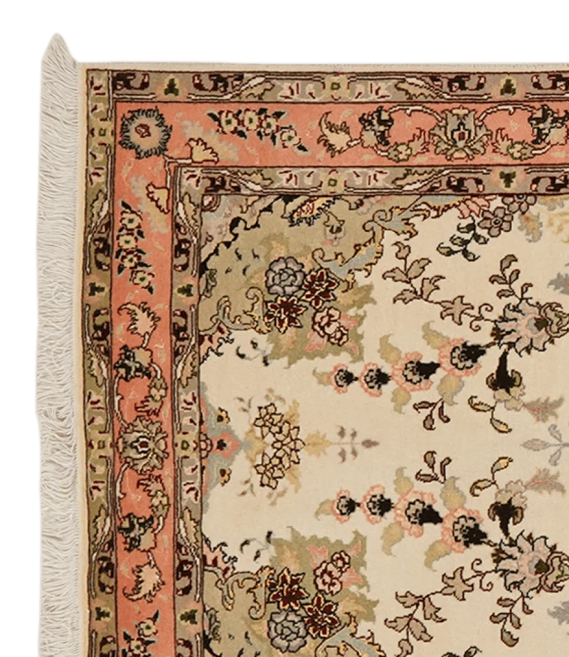Tabriz 50 Raj · Handgeknüpft – Beige, 204x80 cm