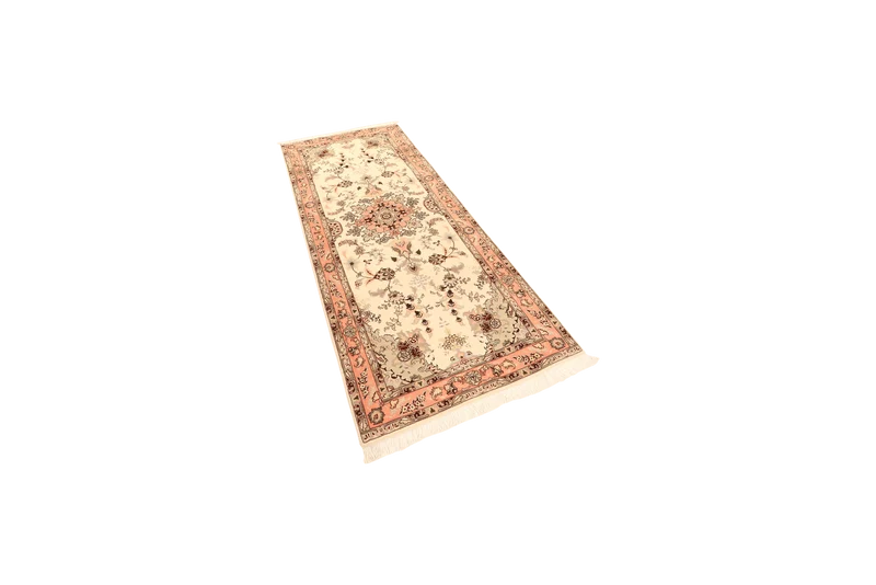 Tabriz 50 Raj · Handgeknüpft – Beige, 204x80 cm