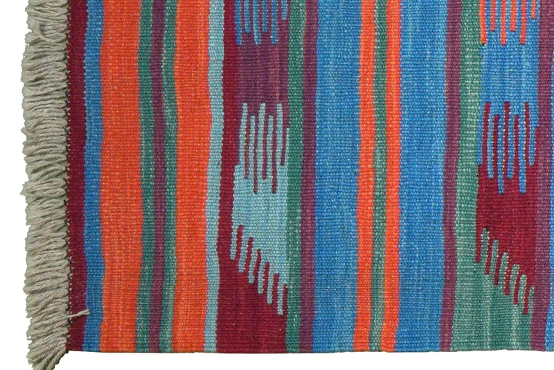 Kelim Gashgai · Handgewebt – Bunt, 190x64 cm