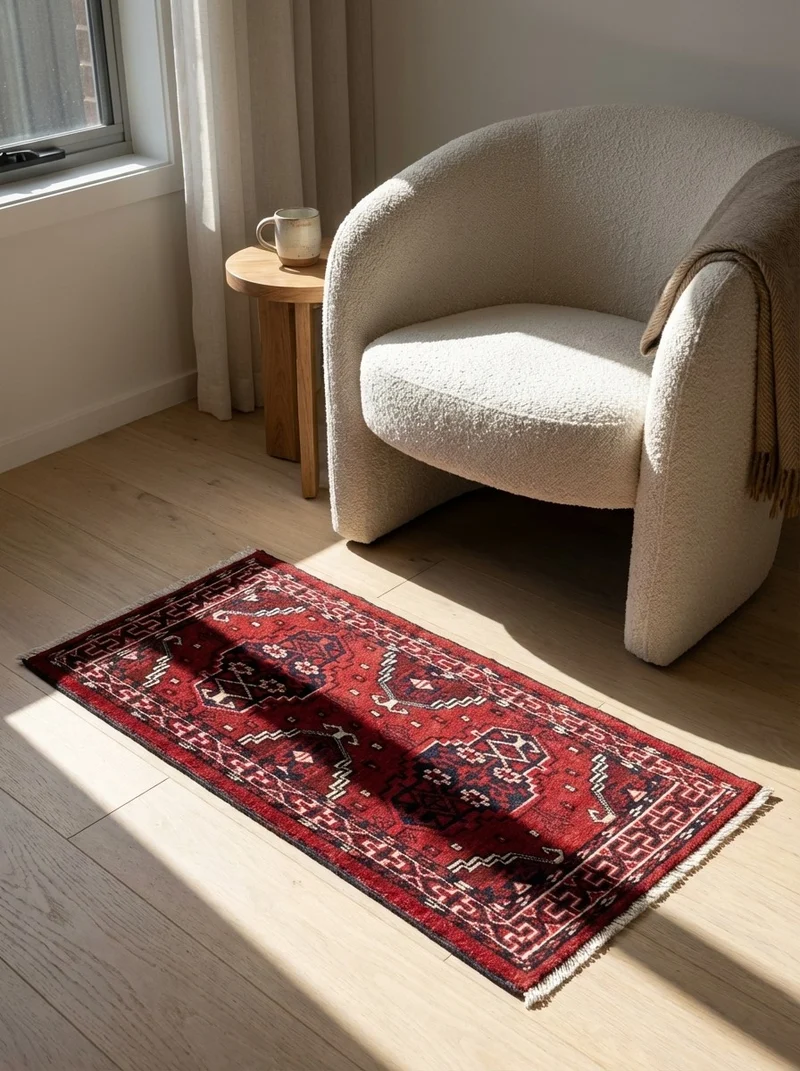 Turkman · Handgeknüpft – Rot, 36x88 cm