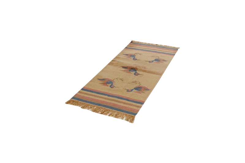 Kelim · Handgewebt – Beige, 150x71 cm