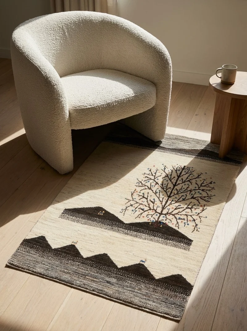 Rizbaf · Handgeknüpft – Beige, 136x85 cm