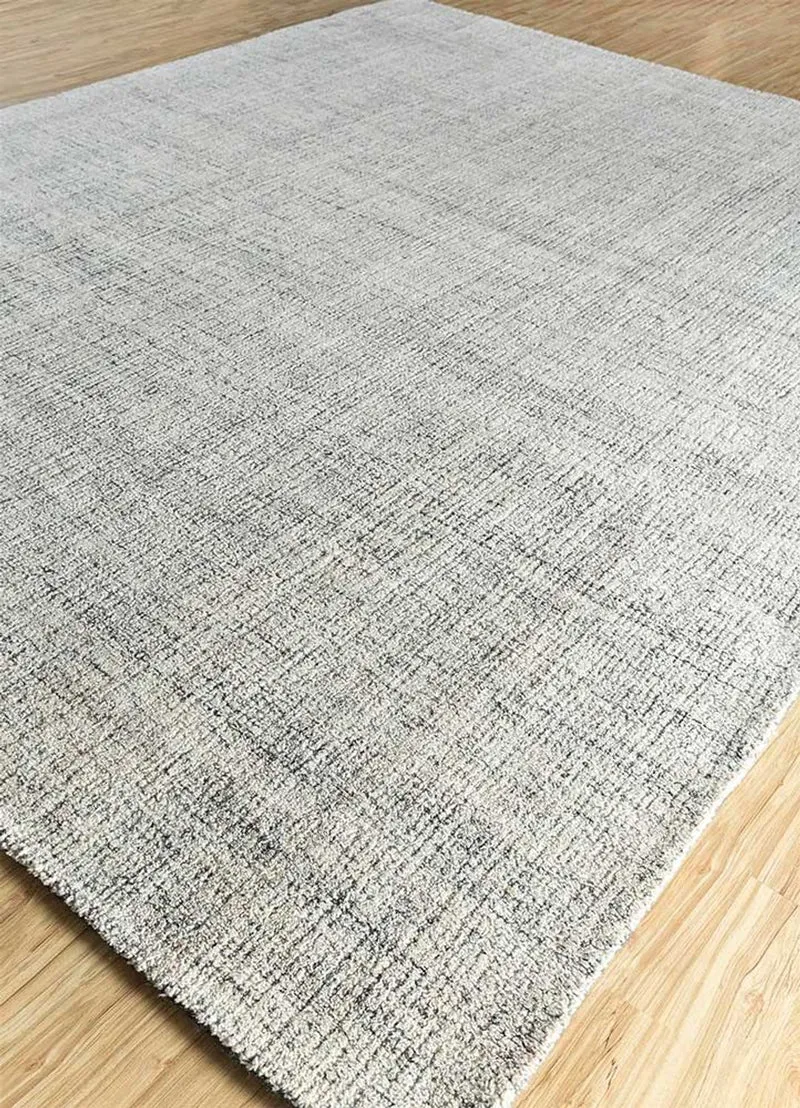 Wollteppich quadratisch - 120 x 120 cm - hellgrau