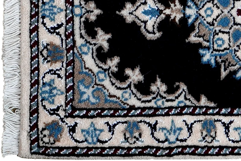 Nain 12La · Handgeknüpft – Blau, 61x40 cm