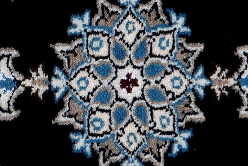 Nain 12La · Handgeknüpft – Blau, 61x40 cm