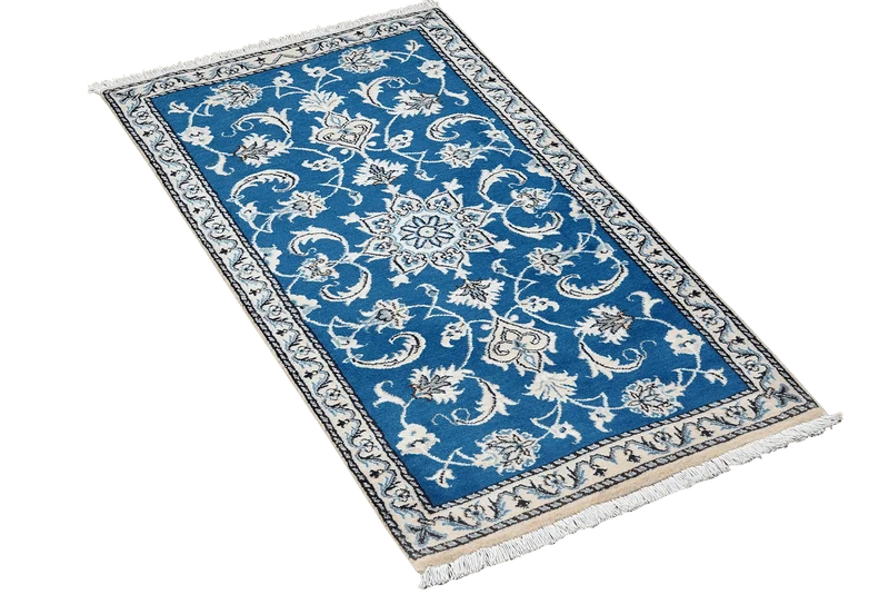 Nain 12La · Handgeknüpft – Blau, 139x70 cm