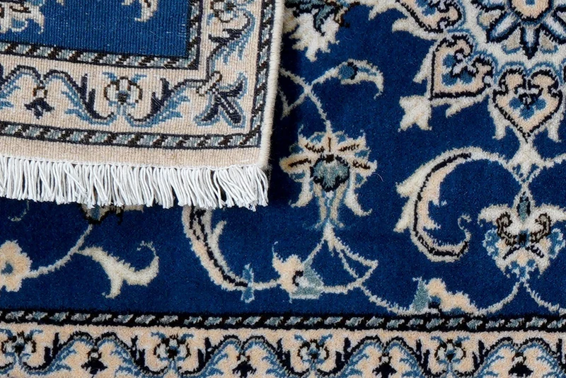 Nain 12La · Handgeknüpft – Blau, 139x70 cm