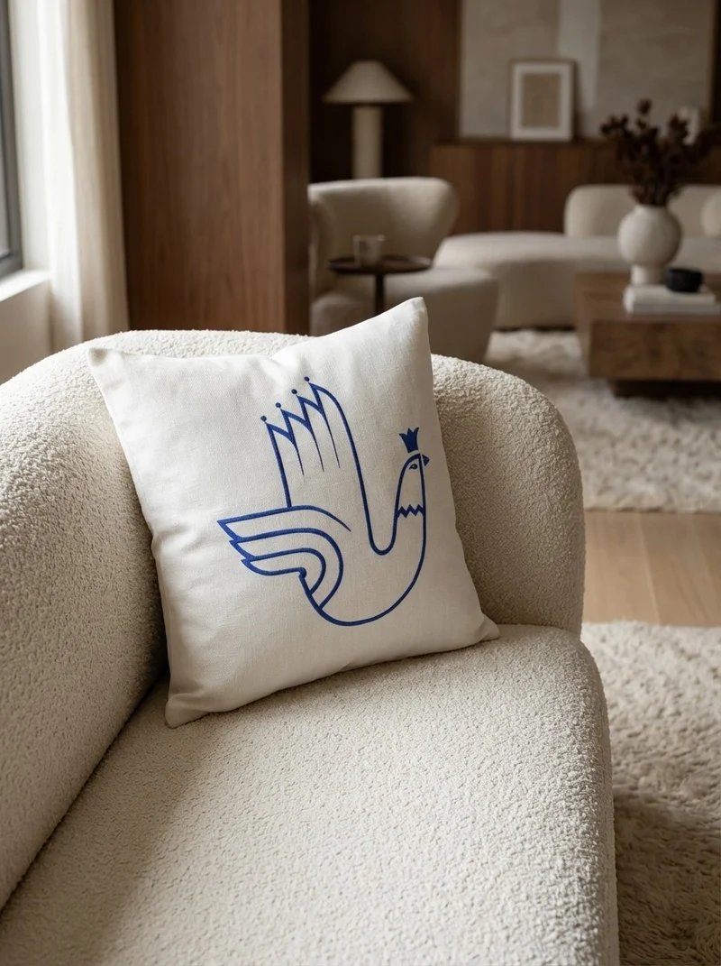 Kelim Kissen · Handgefertigt – Beige, 50x50 cm