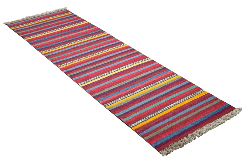 Kelim Gashgai · Handgewebt – Bunt, 202x61 cm